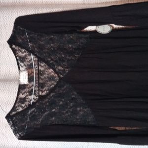 BNLK Black Lace Bell Sleeve Blouse NEW